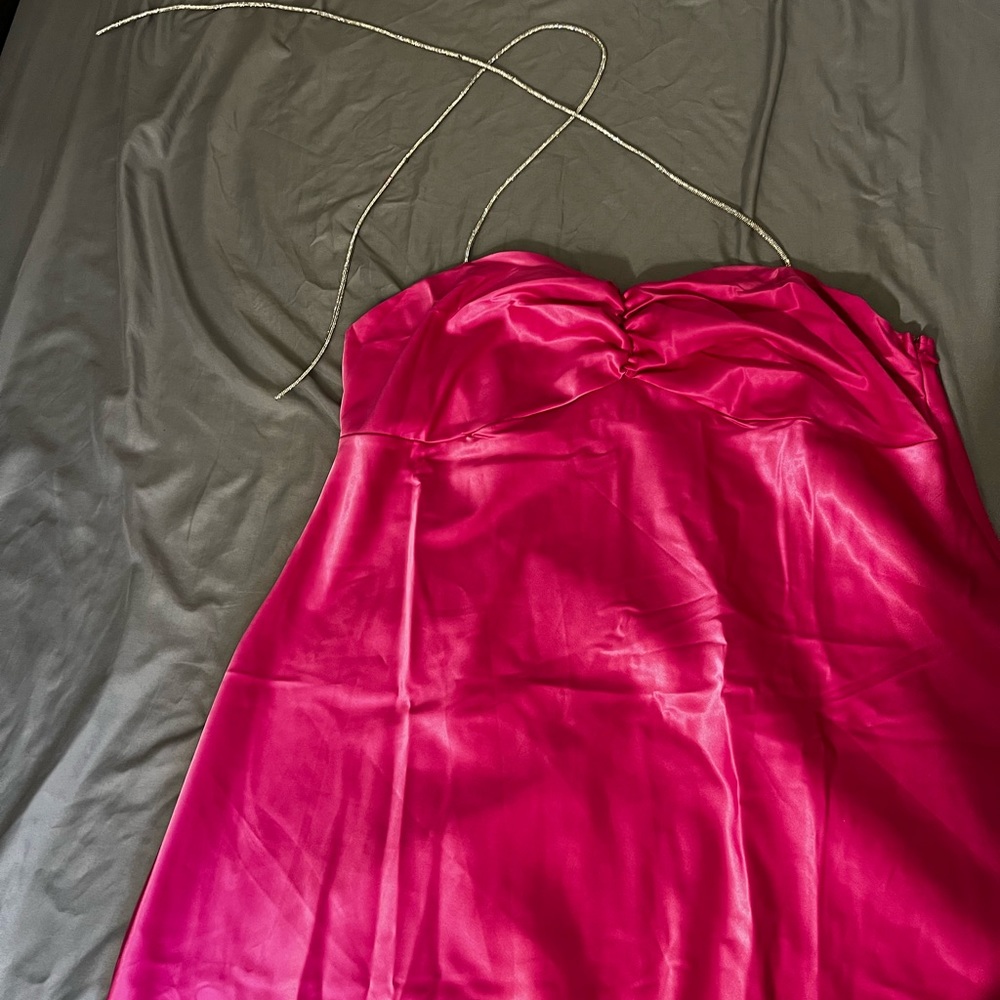 Pink dress with crystal straps missing one strap fashion nova